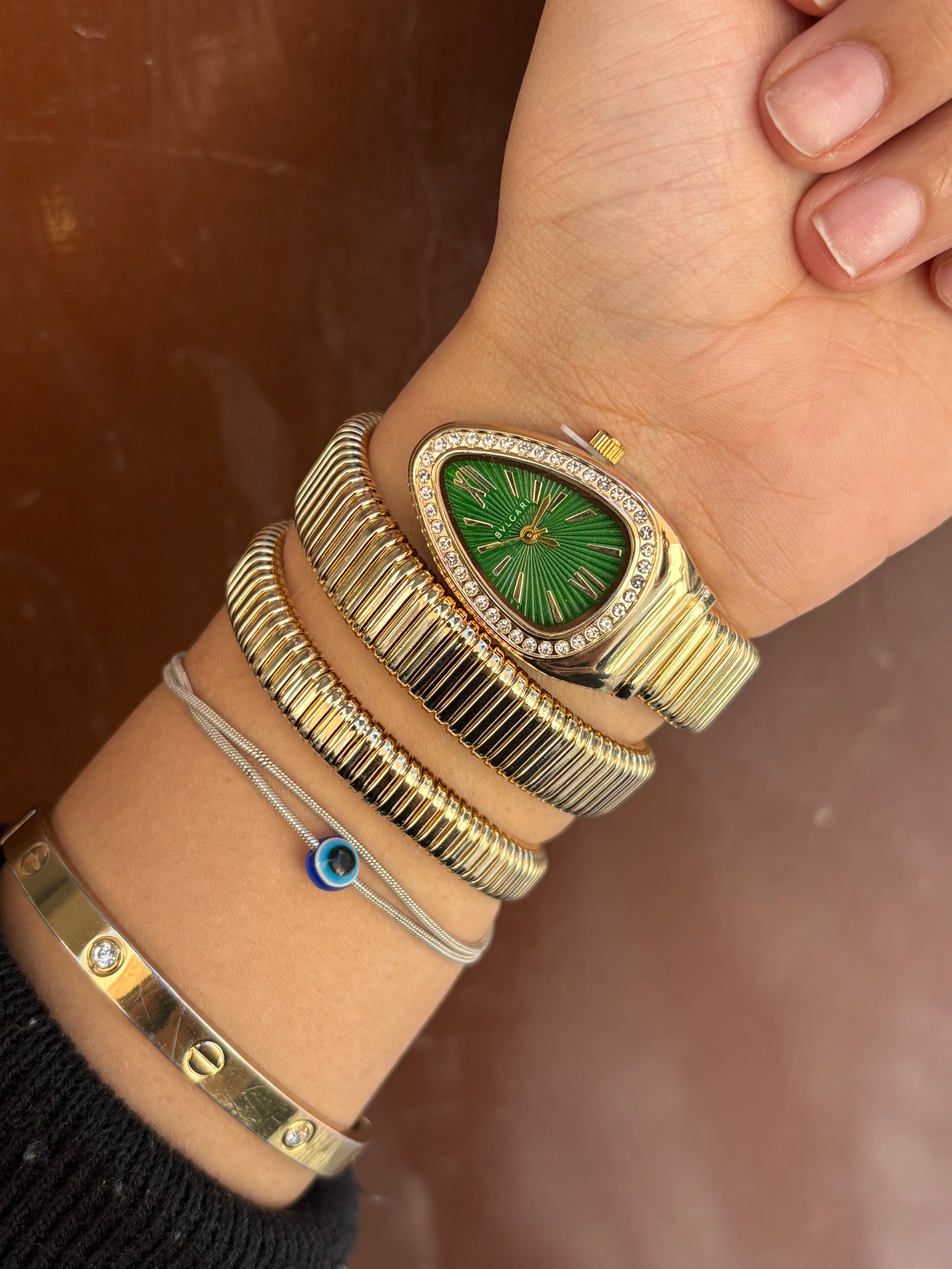 Full Stone Green Dial Spiral