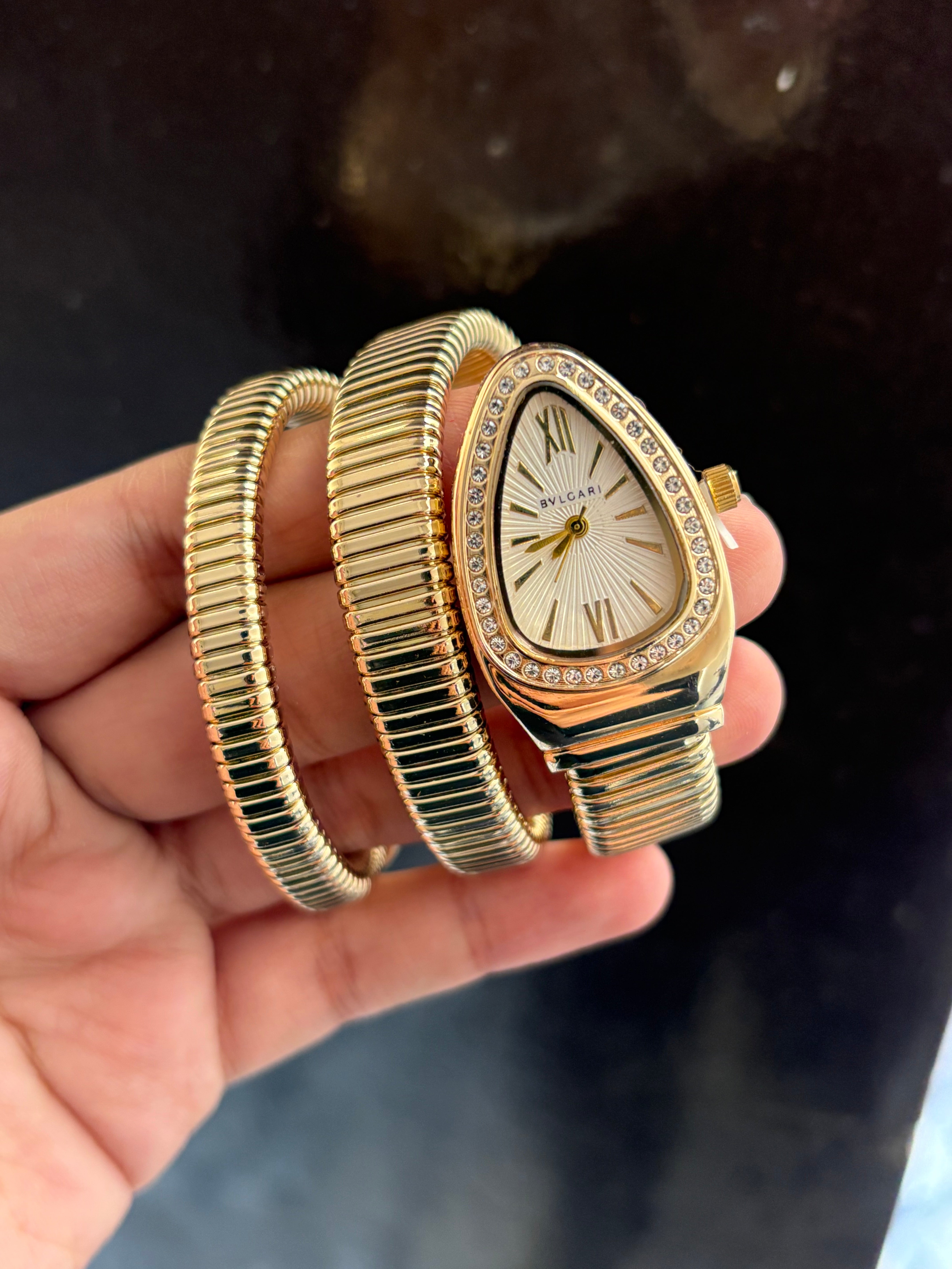 Full Stone White Dial Spiral