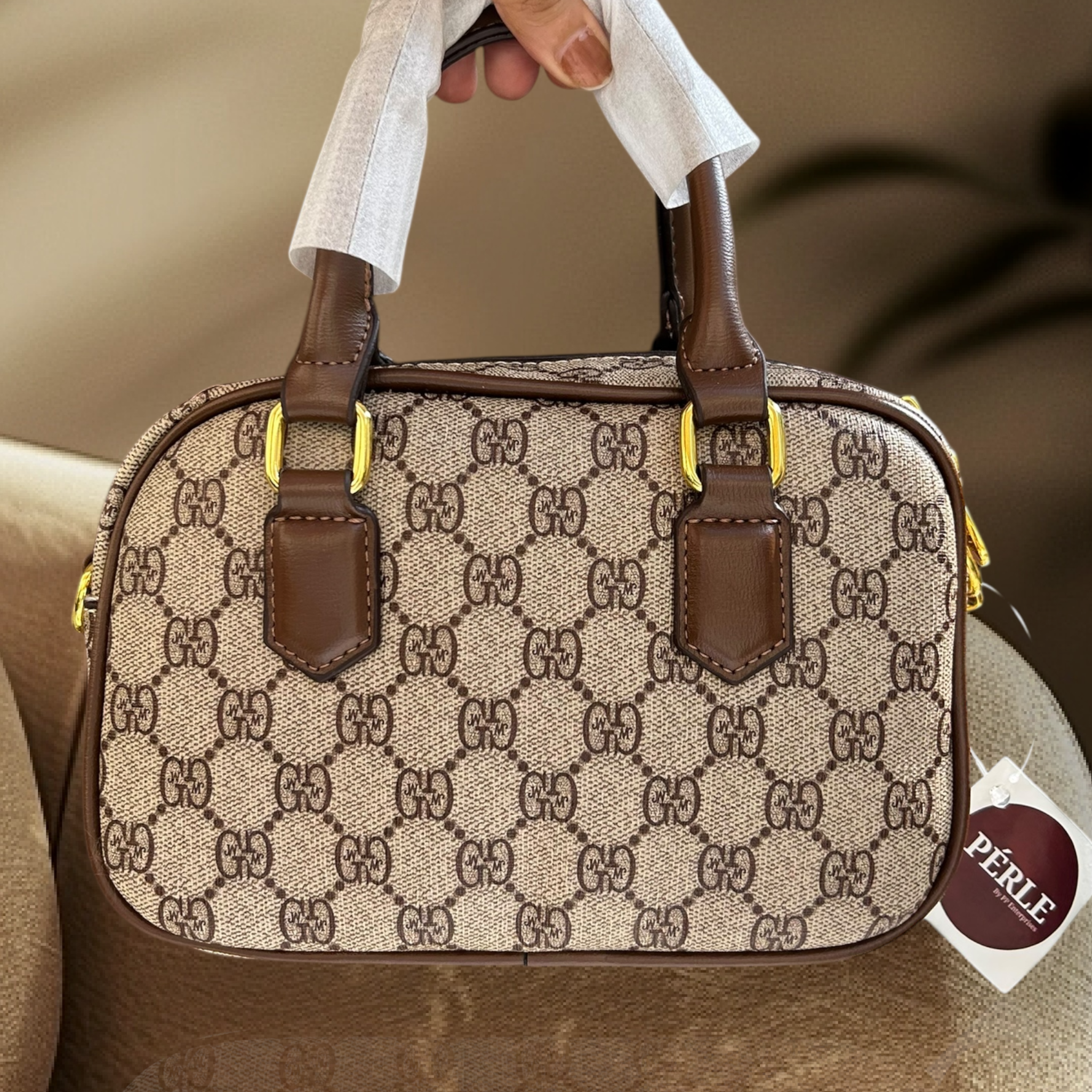 Beige Duffle Sling Bag on sale