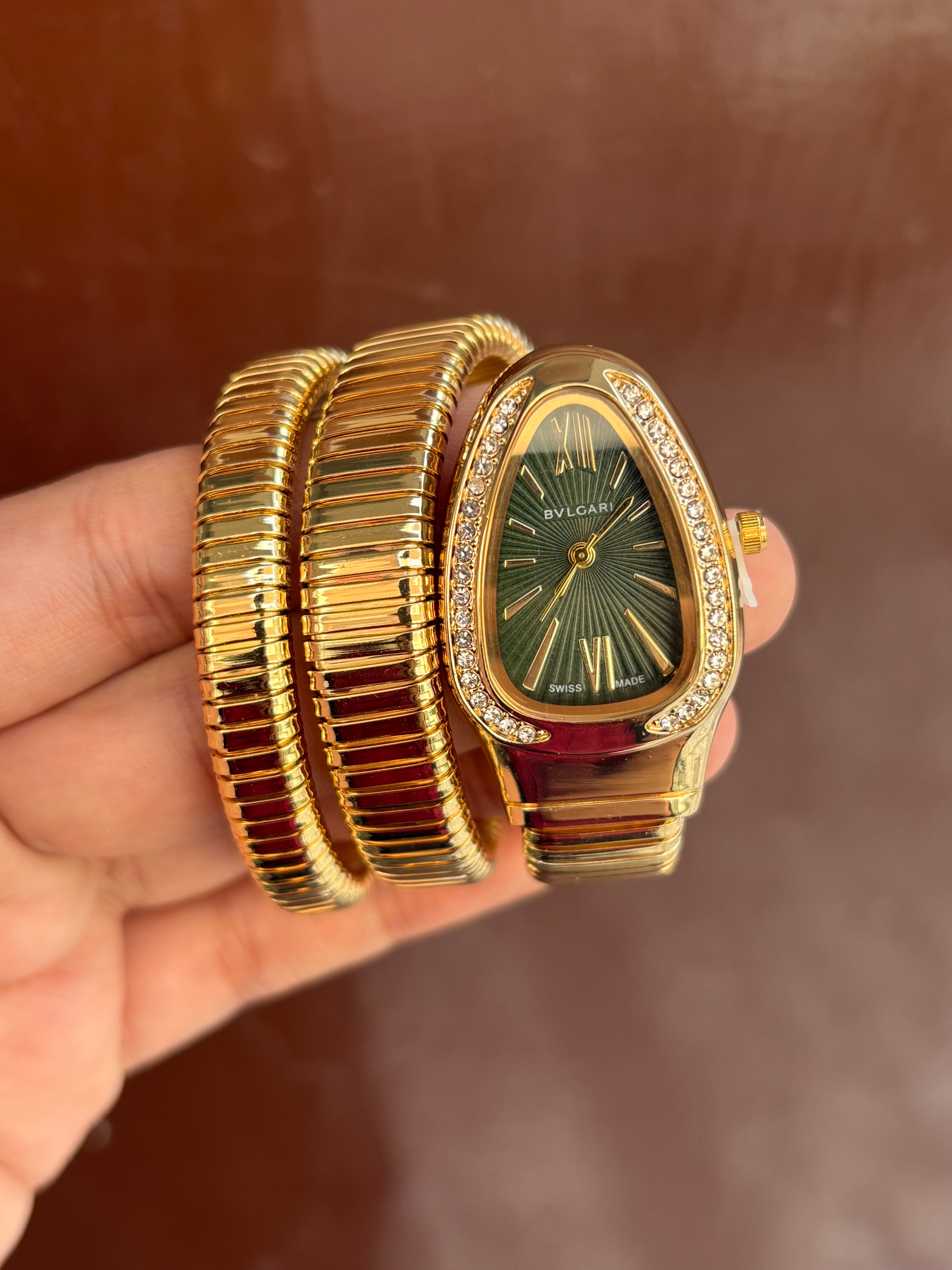 Golden Spiral Watch ( Green dial )